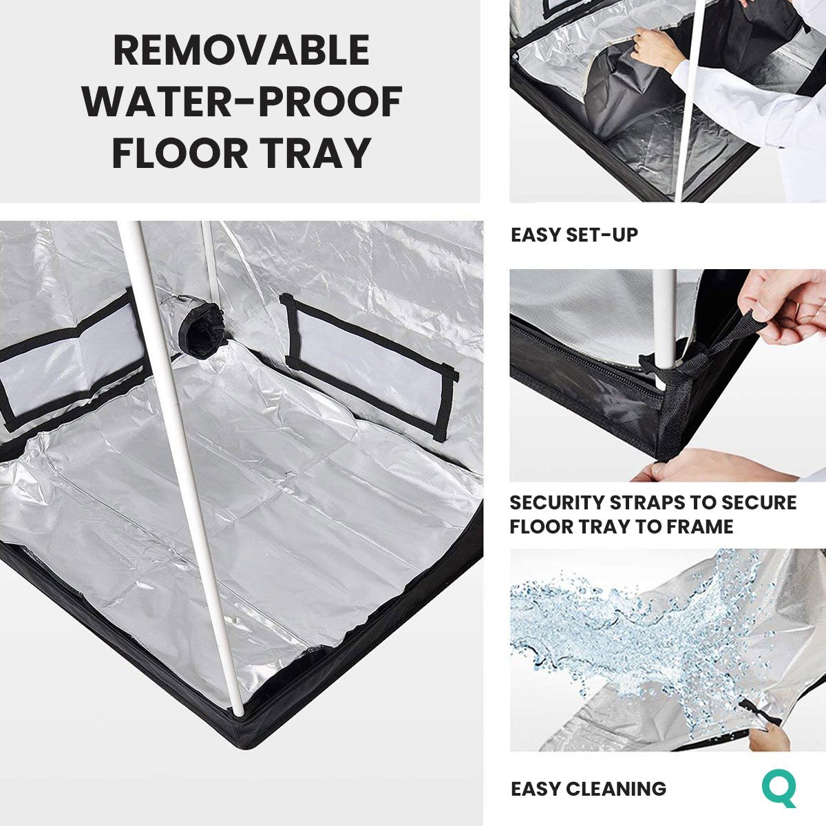 Grow Tent PRO DM 120x120x220-250 cm herausnehmbare Wasserwanne